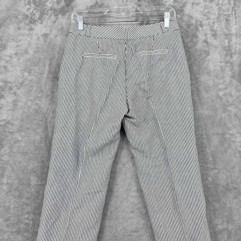 Banana Republic Pants Womens 2 Logan Striped Linen Blend Nautical Pockets Preppy